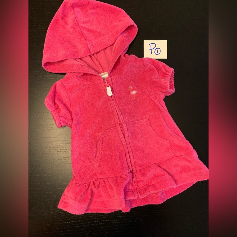 ⭐️2/$8.00⭐️ Carter's Pink Zip Up 6m Towel Cover Up